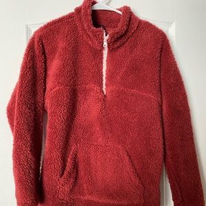 Fleece Quarter Zip Up Sweater